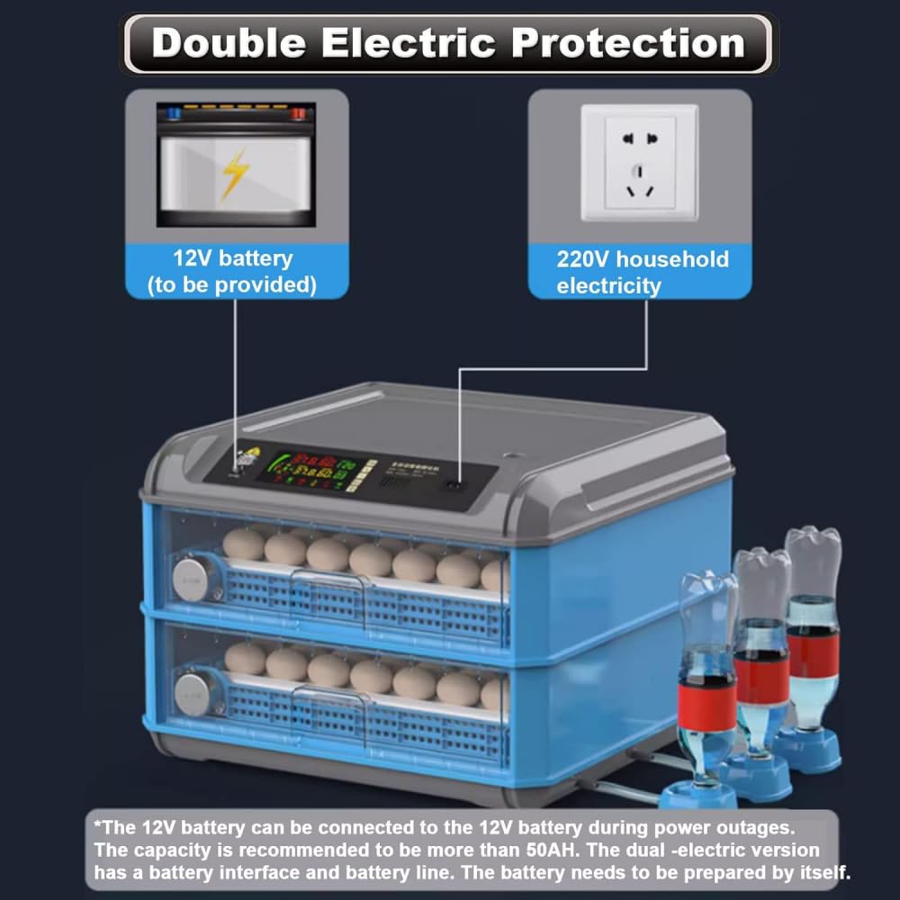 Incubadora Automática De Gran Capacidad – Para 128 A 500 Huevos De Gallina, Ganso Y Codorniz, Con Control Digital De Temperatura Y Humedad, Ideal Para Granjas Y Criadores Profesionales (500)