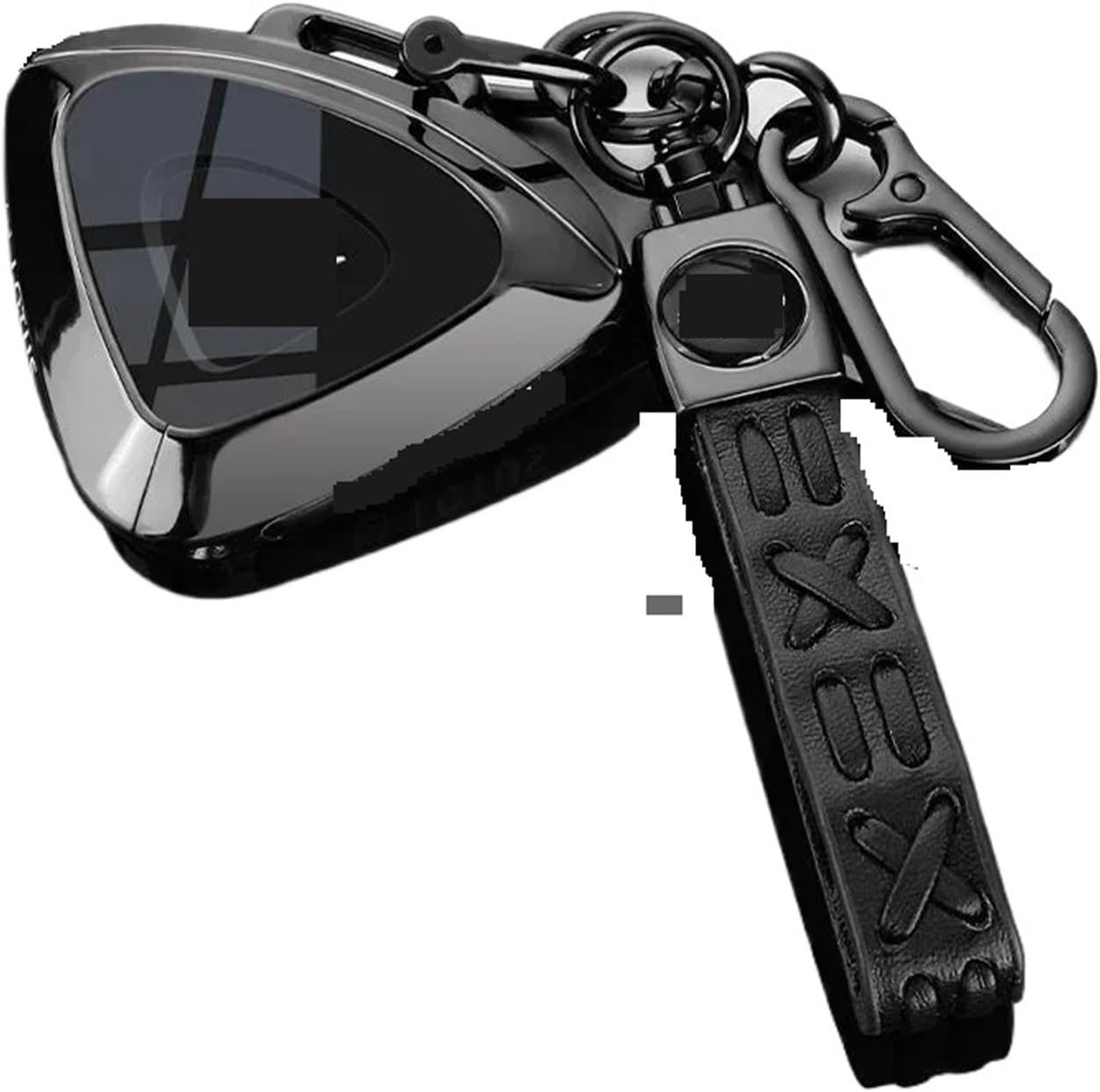 Car Key case Fit for Lotus Eletre Emeya Suede Evija Zinc Alloy Car Key Case Cover Bag Shell Keychain Holder Fob Interior Accessories Car Key Fob Cover(A4 Black)