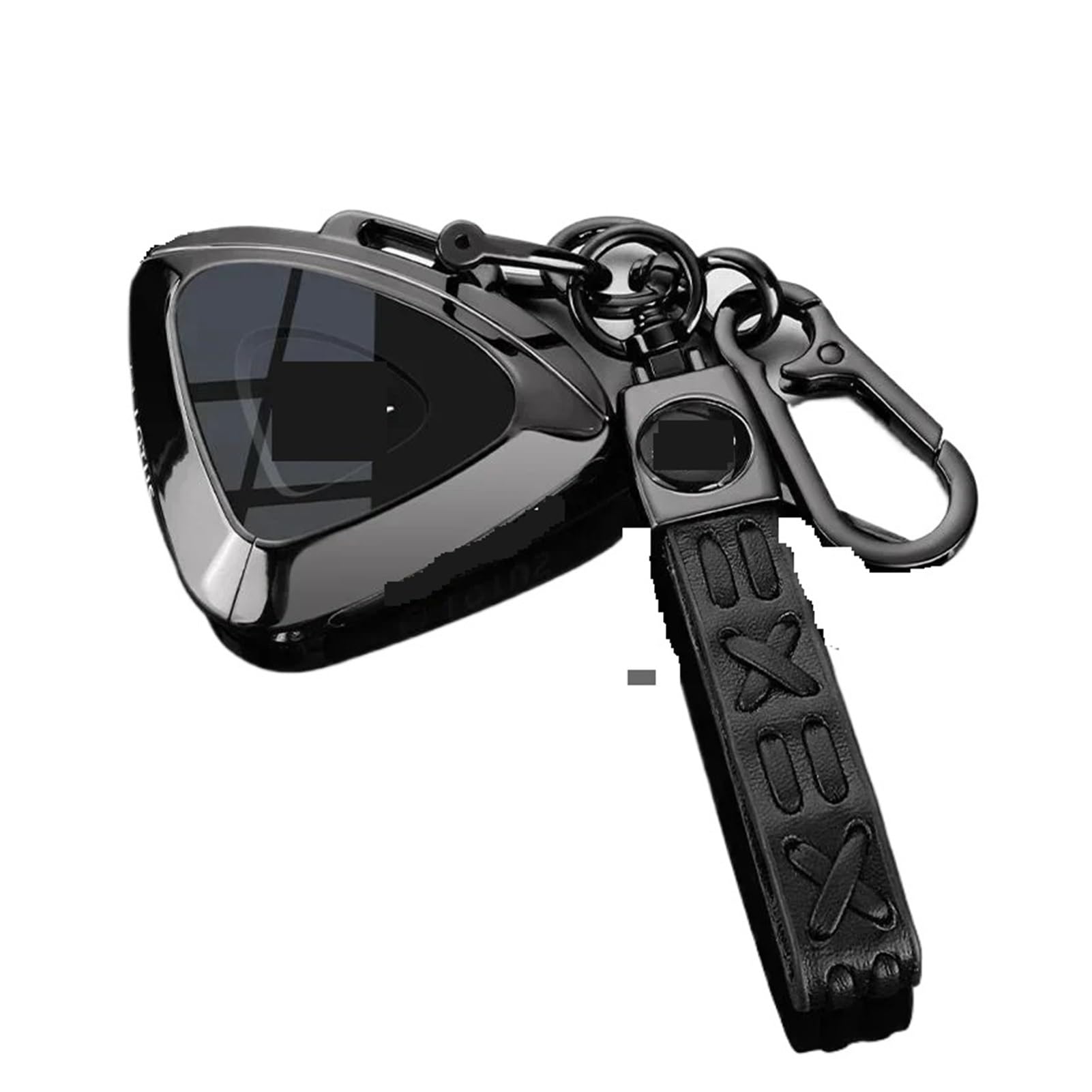 Car Key case Fit for Lotus Eletre Emeya Suede Evija Zinc Alloy Car Key Case Cover Bag Shell Keychain Holder Fob Interior Accessories Car Key Fob Cover(A4 Black)