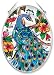 Amia Hand Painted Glass Suncatcher with Peacock Design, 5-1/4-Inch by 7-Inch Oval