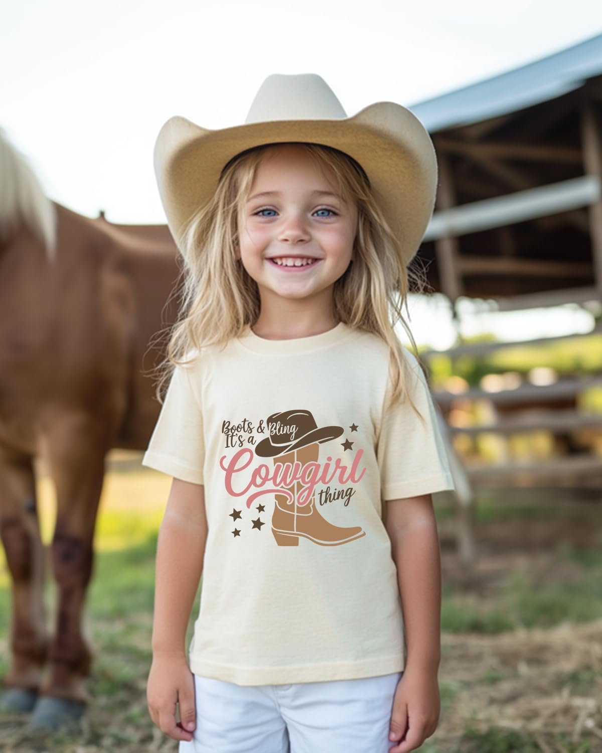 Toddler Cowgirl Shirt for Girls Western Shirts Cow Girl Clothes Horse Graphic Tee Short Sleeve Cotton Summer Outfit 2-8 Years - Image 3