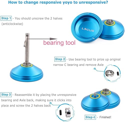 Miniatura 6 de MAGICYOYO V6 Yoyo Pro Responsive Yoyo y Yoyo sin respuesta para niños, adolescentes y adultos, modos duales de yoyos principiantes a avanzados, Yo