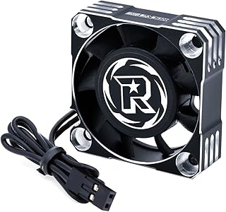 Surpass Rocket 40mm Motor Cooling Fan for RC Cars 16000RPM Waterproof Motor Heatsink for 1/8 1/10 RC Car 540 550 Motor (Silver Black)
