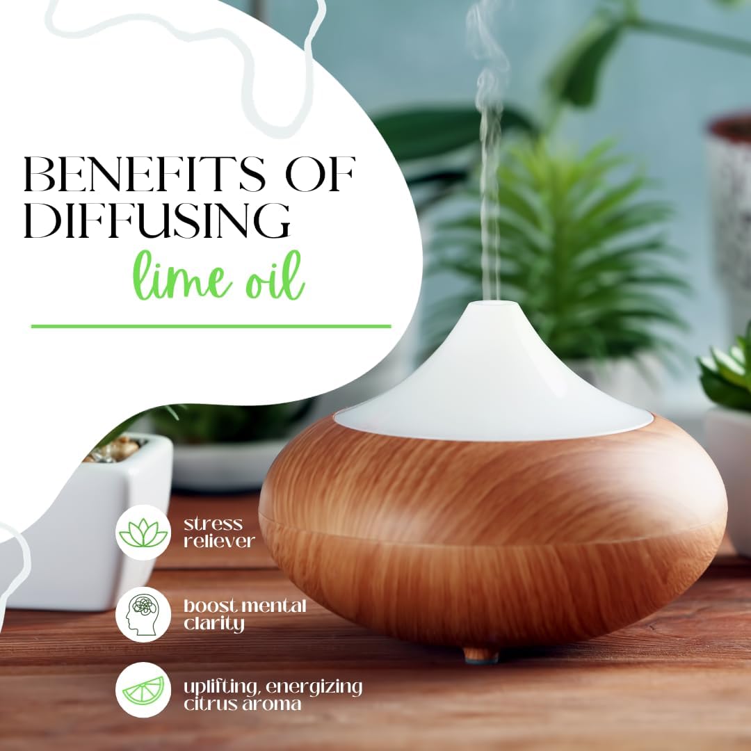 Lime Essential Oil – 8 fl oz (237 ml) Aluminum Bottle w/Plug Cap – 100% Pure Essential Oil – GreenHealth