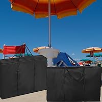 Vista 7 de 3 piezas grandes plegables para sillas de almacenamiento, fundas de gravedad cero, bolsa de servicio pesado, funda de transporte para mesa