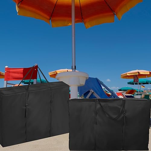 Miniatura 7 de Wesnoy 3 bolsas de almacenamiento para sillas grandes, fundas de almacenamiento plegables para sillas de gravedad cero, bolsa plegable resistente