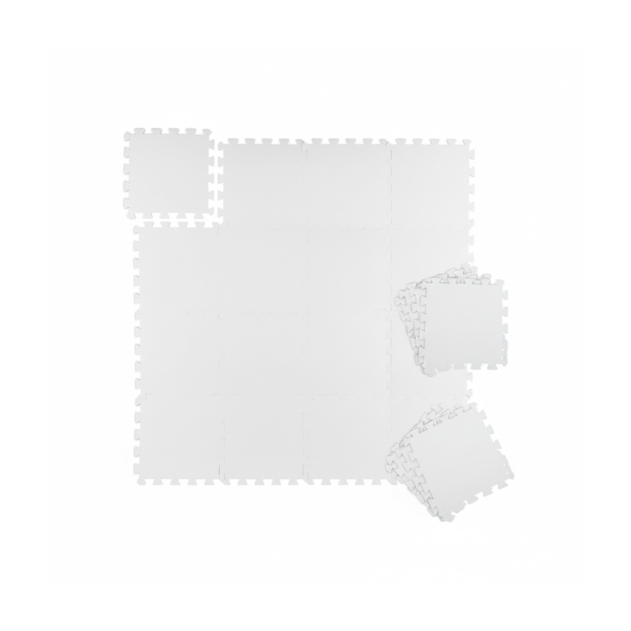 Relaxdays Tapis de sport & de sol 30x30 cm, lot de 24, antibruit & antichoc, 1 m², fitness & équipements sportifs, blanc