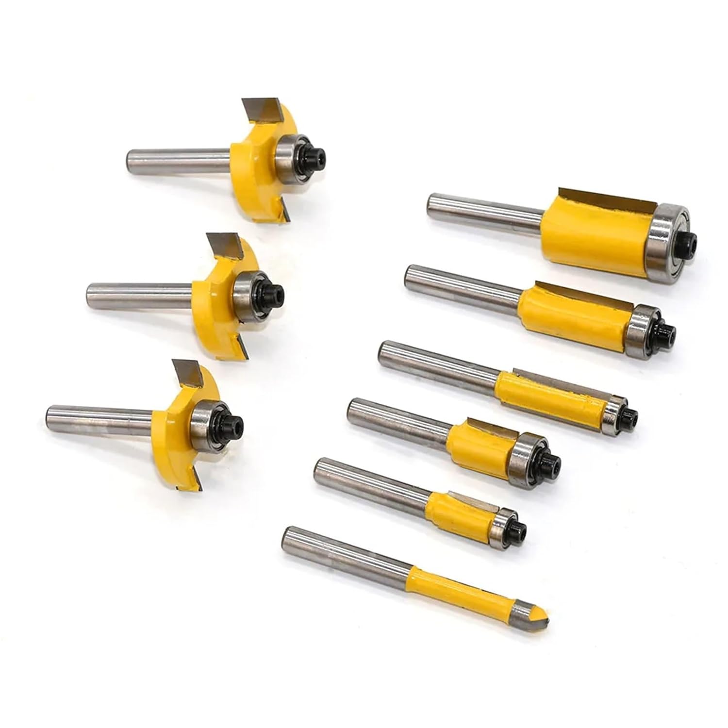 1/4inch (6.35mm) Shank Tungsten Carbide Router Bit Set Wood Woodworking Cutter Trimming Knife Forming Milling W/ Wood Case Box 35Pcs
