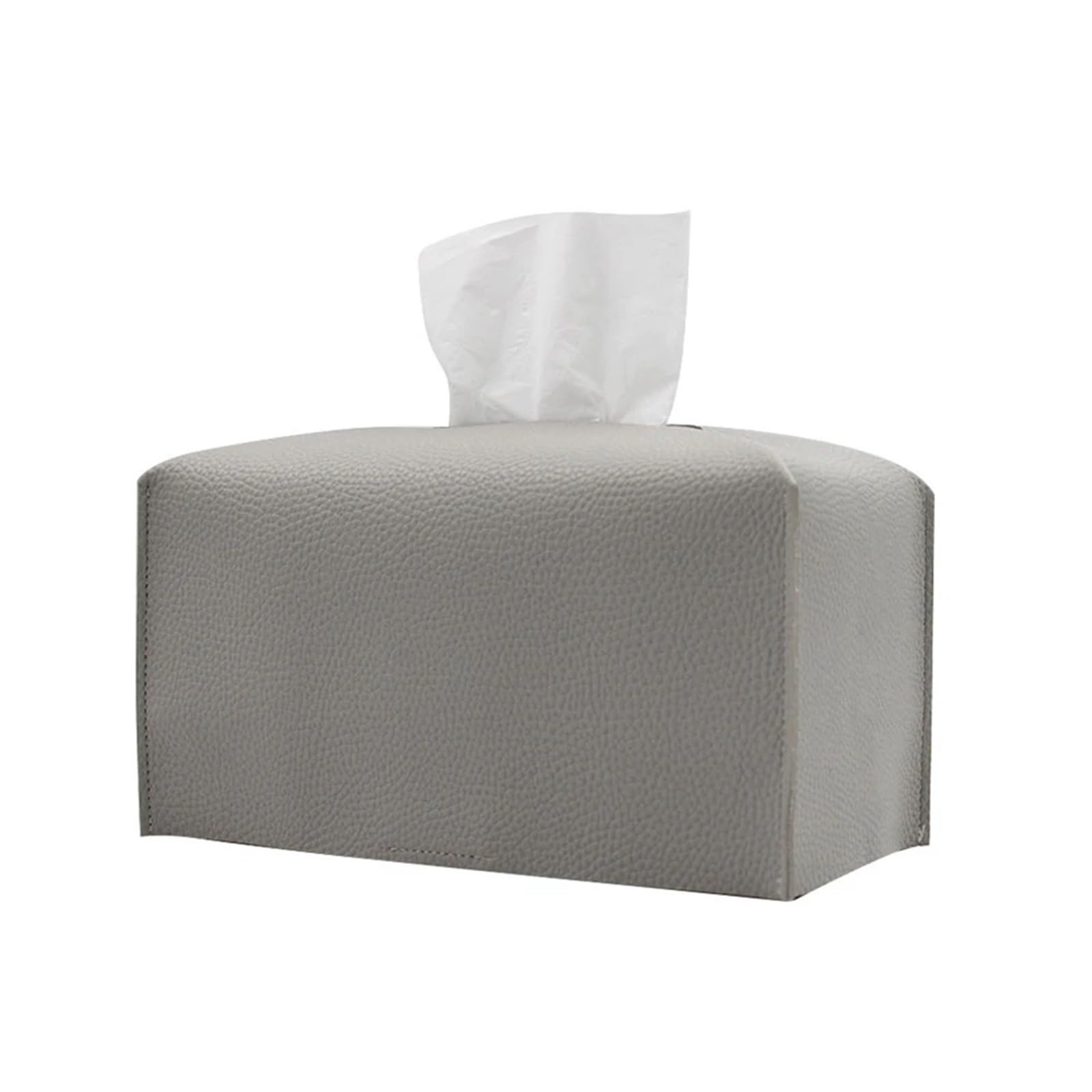 Eefpxwtz Grey Household Square Tissue Box， Tissue Box Holder Cover Leather Square Case Multicolor For Livingroom Toilet Bathroom Car(Grey)