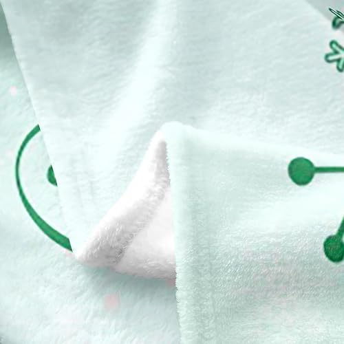 Miniatura 8 de Manta de franela de forro polar para niños, manta mullida de árbol de Navidad rosa brillante para dormitorio de niños y niñas, muñeco de nieve de