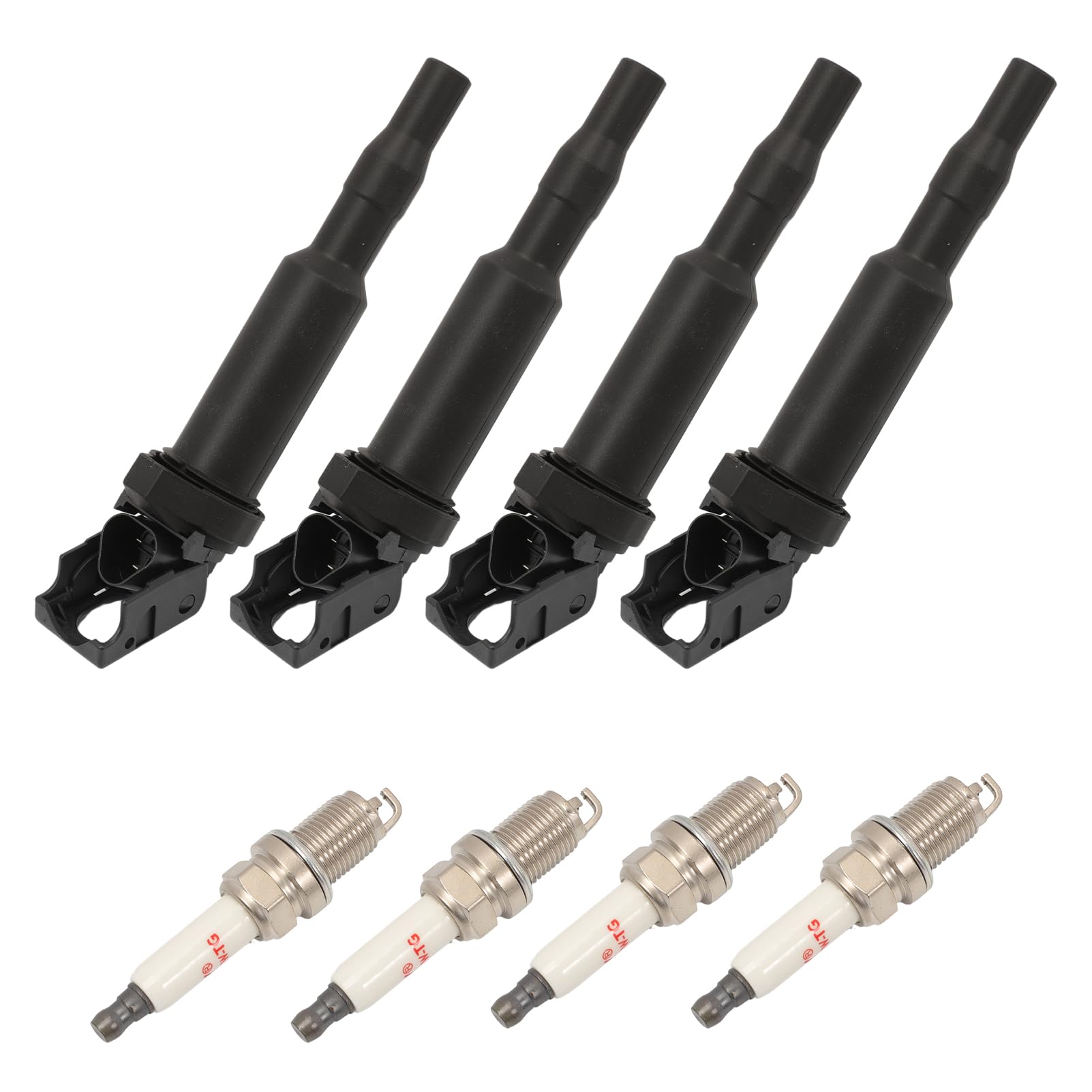 4x ZüNdspule&4x Zundkerze Kompatibel mit 3-Er E46 E90 E91 E92 E93 5-Er E60 E84 X3 E83 Z4 E85,Stabzündspule Zündkerzenstecker OE mit 12137594938 12122158252
