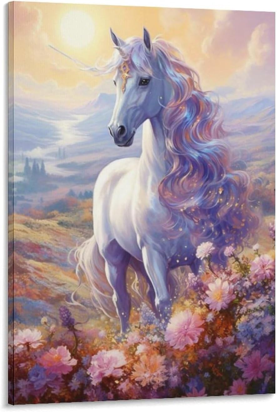 ユニコーン　絵画　壁掛け Amazon.co.jp: 中世フランス美術タペストリー乙女とユニコーン