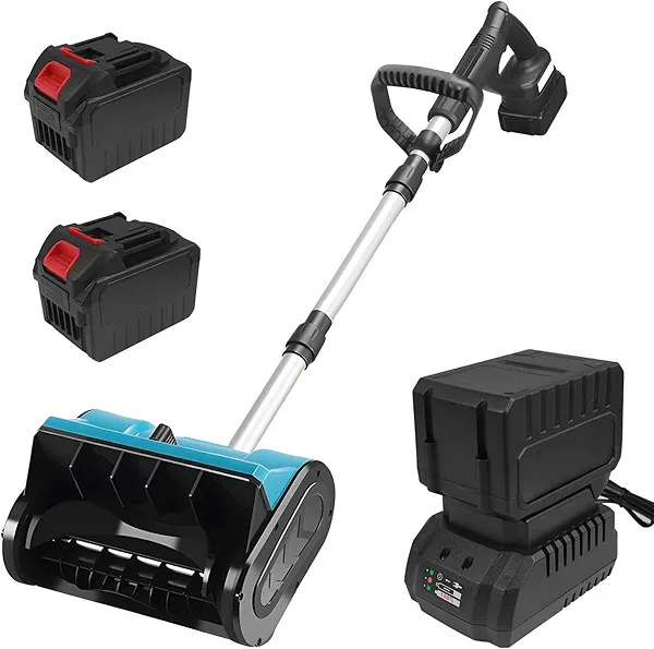 Cordless Snow Shovel, 13X6 Inch with Adjustable Handle & Deflector, 2x4.0Ah Batteries & Fast Charger, Electric Snow Blower Wide Snow Shovel for for Driveway, Sidewalk, Deck