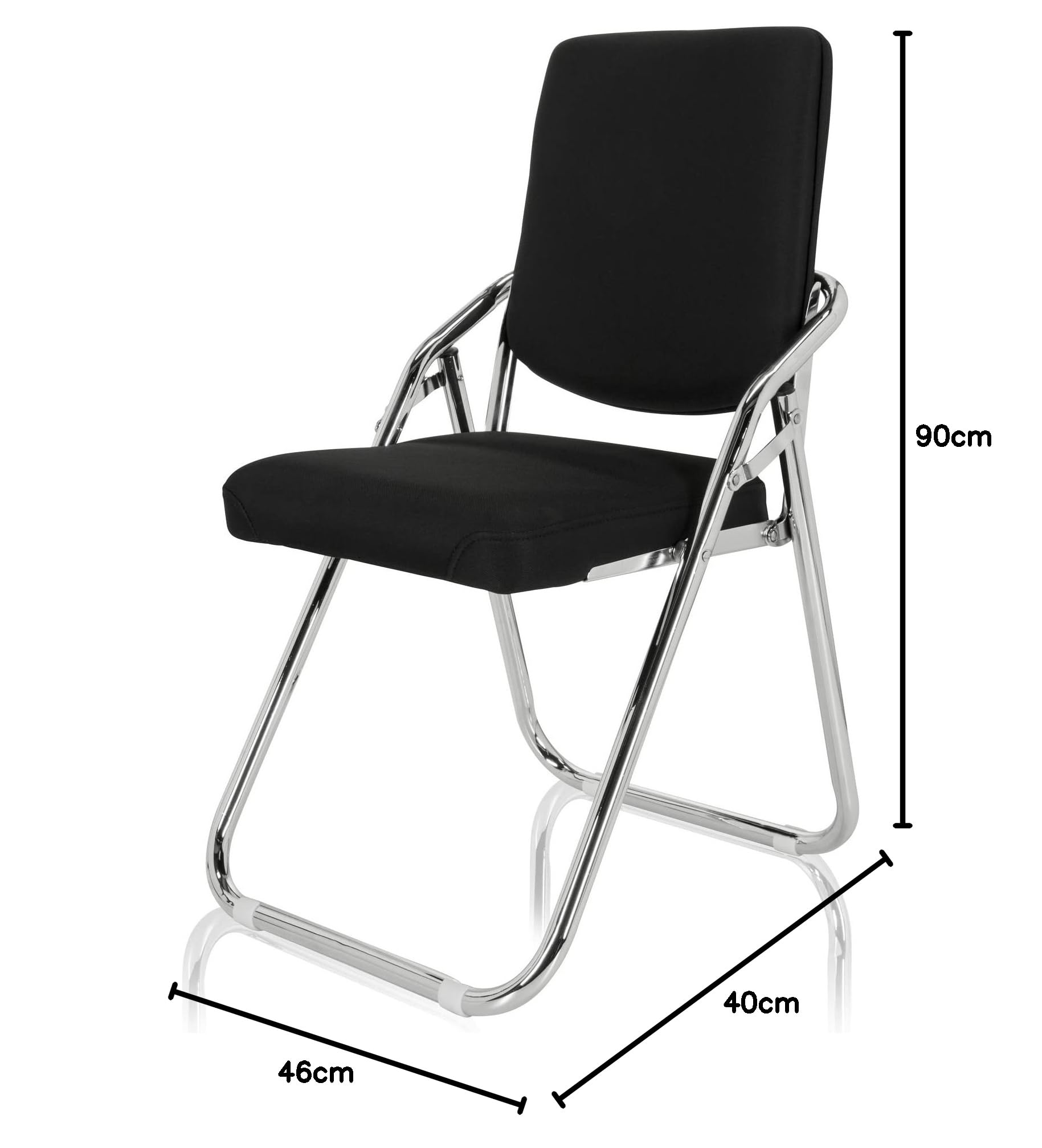 hjh OFFICE 706304 Konferenzstuhl klappbar ESTO Stoff Besucherstuhl, Klappstuhl vielseitig einsetzbar, Schwarz
