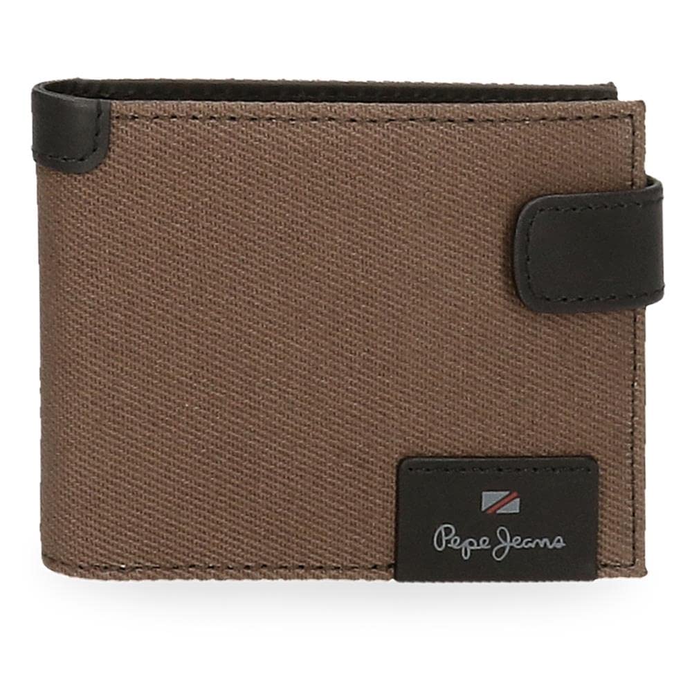 Pepe Jeans Hilltop Horizontal Wallet with Click Closure, One Size, Brown, única, Horizontal Wallet with Click Closure