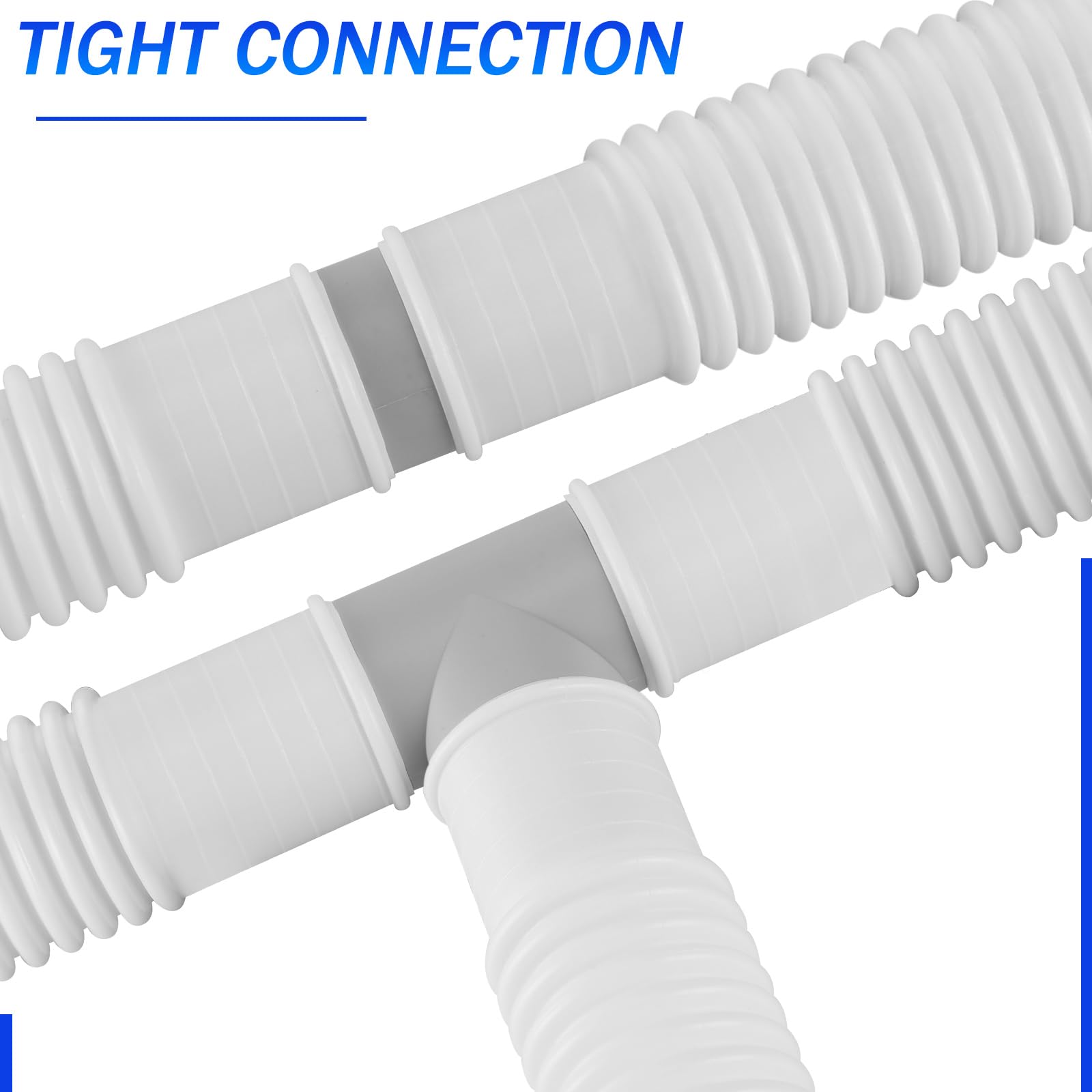 Pushglossy Poolschlauchverbinder, T-Gelenk, Filterpumpen-Schlauchverbinder, Schlauchadapter mit O-Ringen und Unterlegscheiben für oberirdische Schwimmbadteile, Zubehör, Ersatz, 2 und 3 Köpfe (3,2 cm),