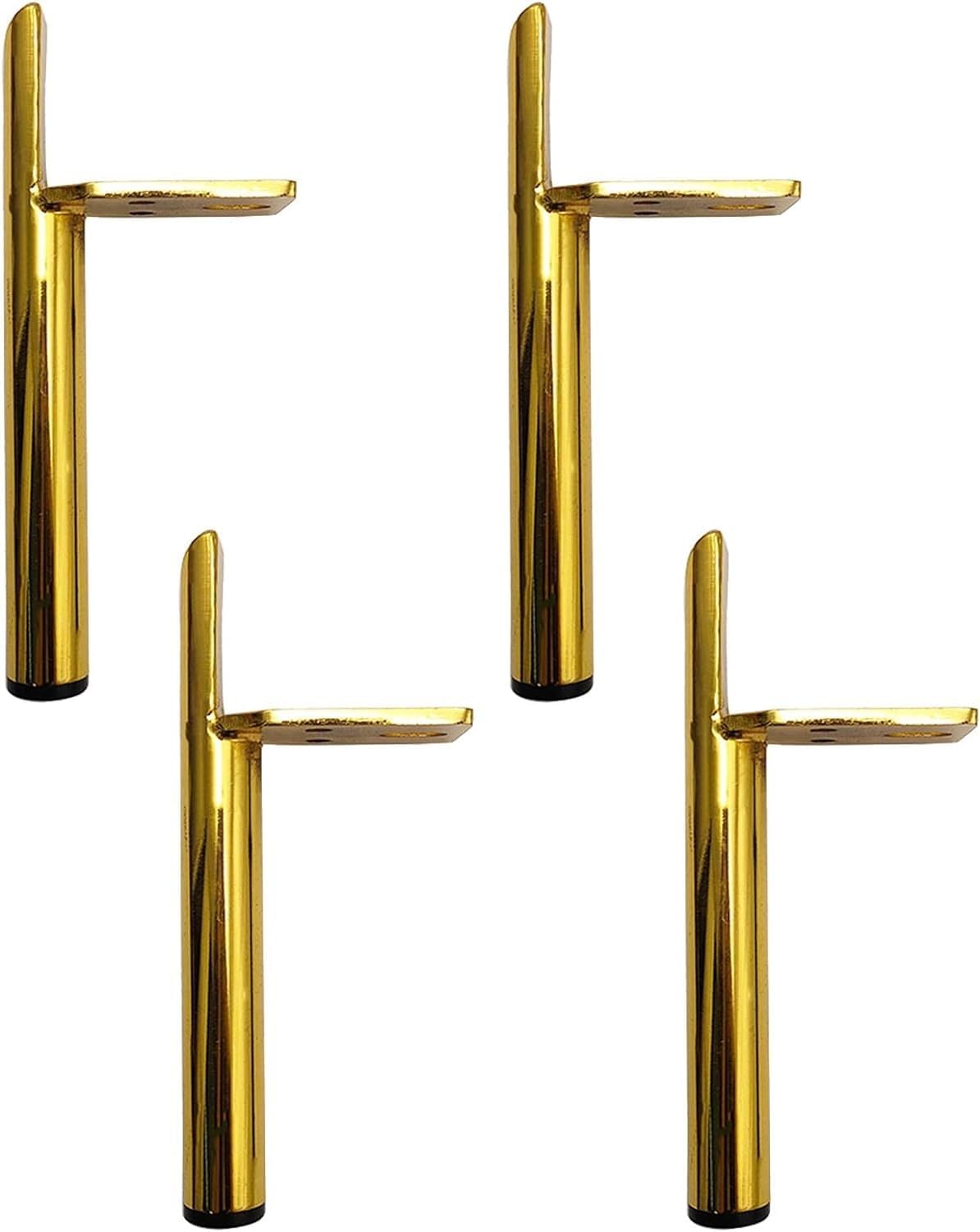 MaikOn Furniture Legs, 4 Metal Furniture Legs,Iron Table Legs,Durable Sofa Feet,for Bathroom/Coffee Table/Bed,DIY Replacement Legs,Modern Style,Various Sizes,Gold,18cm (Color : Gold, Size : 15cm)