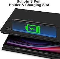 Vista 4 de GOKOCO para Samsung Galaxy Tab S10 Lite/S10 FE/S9 FE 10.9"/Tab S9 11" Funda para Teclado, Funda Magnética Desmontable Inalámbrica Bluetooth con Negro