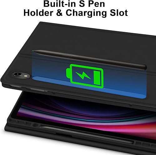 Miniatura 4 de GOKOCO Samsung Galaxy Tab S9 FE 10.9"S9 11" Funda de teclado desmontable magnética con soporte para S Pen para SM-X710X716BX718USM-X510SM-X516-Negro