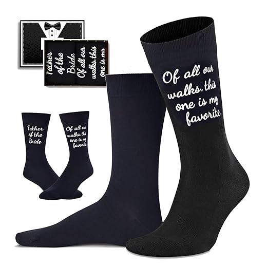 Zmart Funny Father of The Bride Gifts For Father in Law, Father of the Bride Socks Wedding Socks For Men Funny Dress Socks