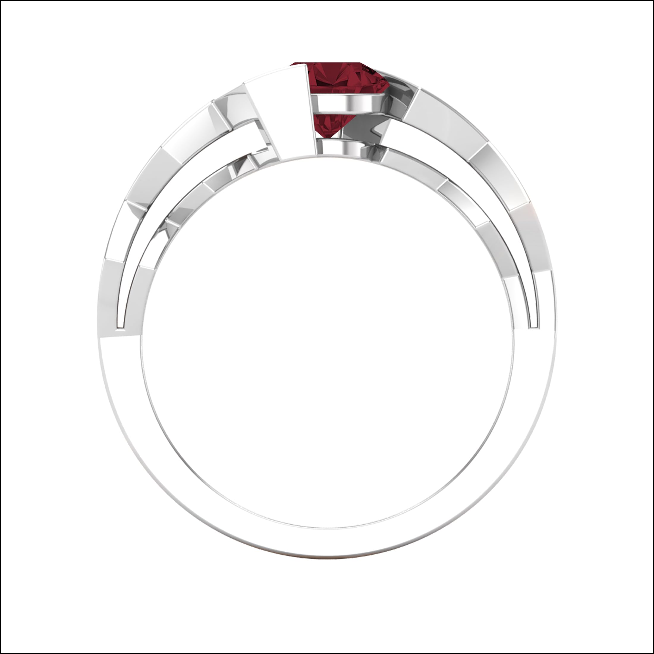 Dazzlingrock Collection Anillo de compromiso solitario en zigzag de rubí redondo de 5 mm para mujer en plata de ley 925