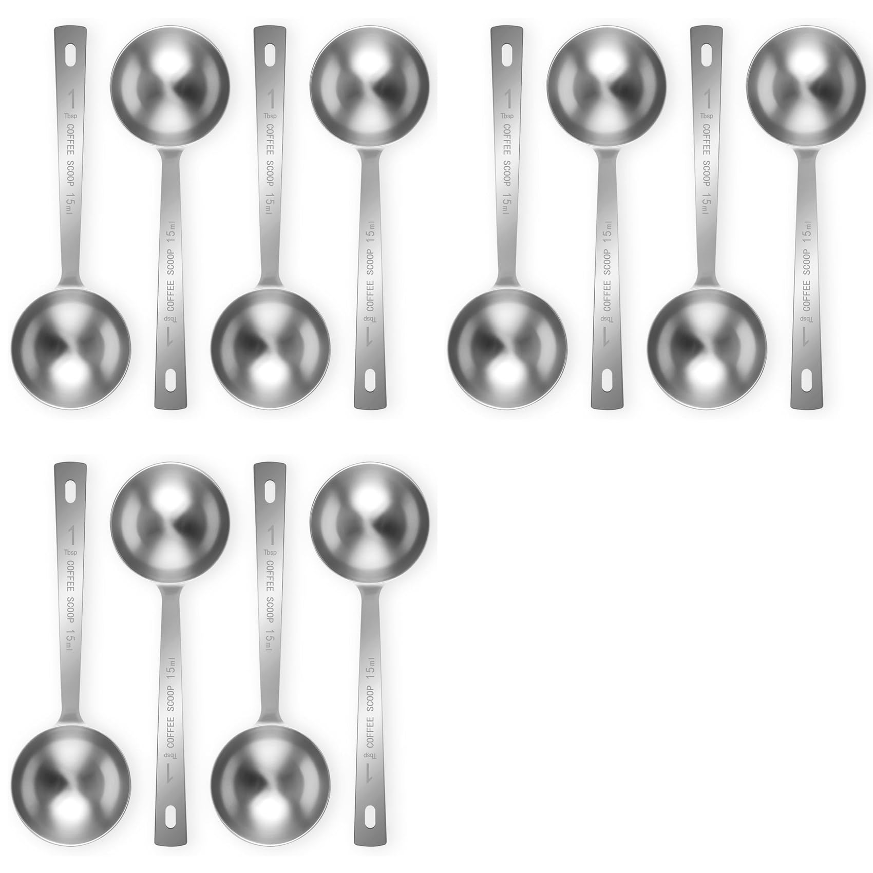 Hndhbfgrt 12Pcs Coffee Scoop Spoon - 1 Tablespoon Measuring Spoon, 15ML Stainless Steel Coffee Spoons, Long Handle Measuring Scoop