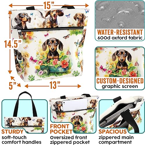 Bolso Tote impermeable grande con bolsillos y cremallera miniatura 4