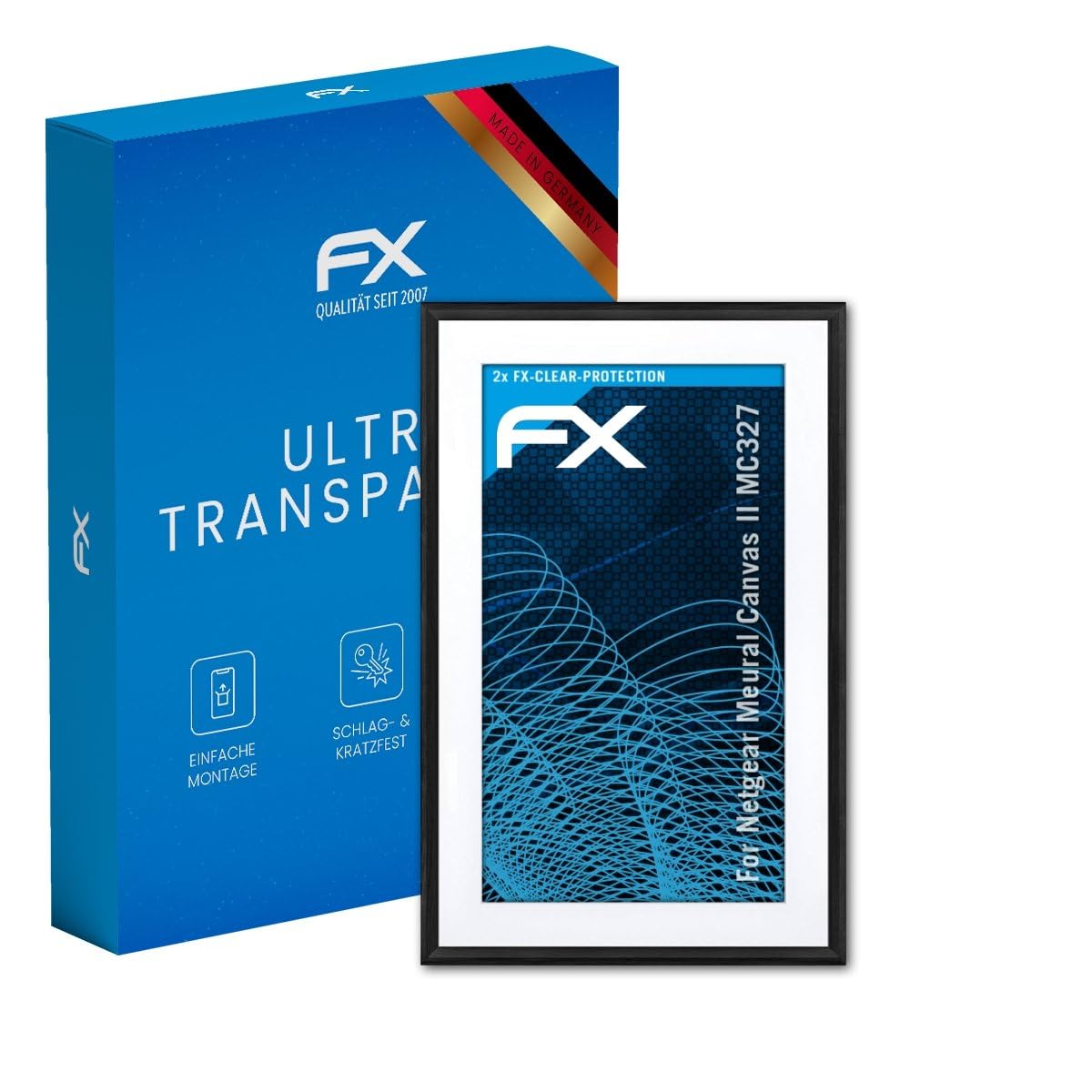 atFoliX Schutzfolie kompatibel mit Netgear Meural Canvas II MC327 Folie, ultraklare FX Displayschutzfolie (2X)