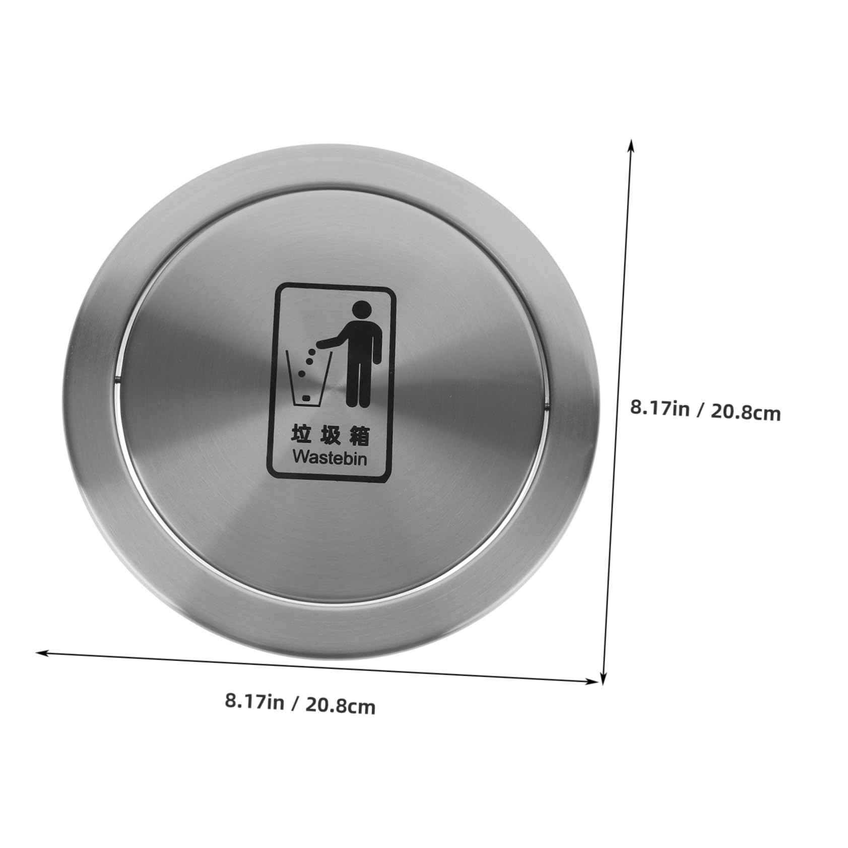 OFFSCH Embedded Stainless Steel Trash Bin Lid with Swing Flap Cover for Kitchen Countertop Smooth Easy to Clean Design for Home Restaurant and Office Use