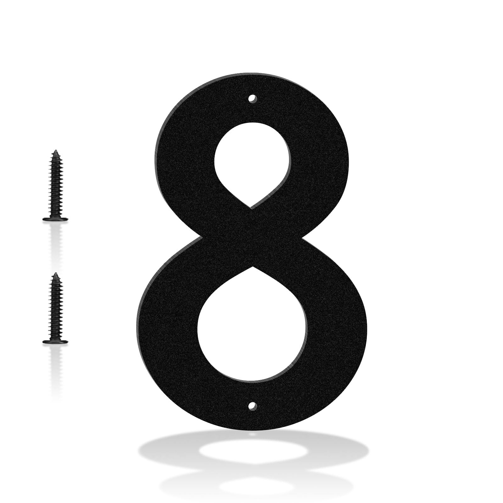 4 Inch Black Modern Metal House Numbers, Clear Address Signs for Apartments, Hotels, Gardens, Waterproof Rustproof Metal, Easy Installation with Nail Kit, Enhance the Appeal of Your Home (8)
