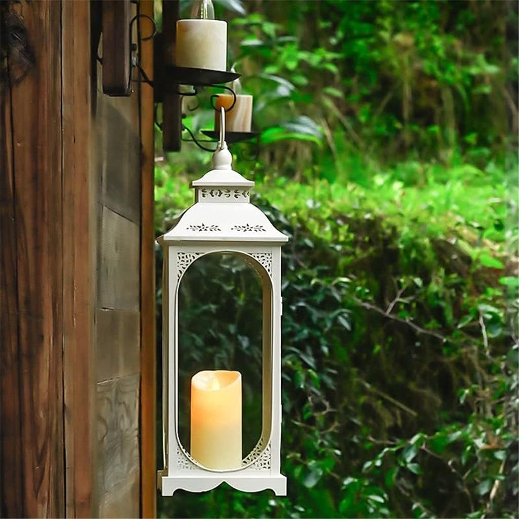 Candlestick Holder, Wrought Iron Retro Windproof Candle Holder, Metal Glass Lantern, Creative Romantic Wind Lantern Candlestick Holder