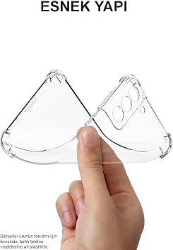 KZY İletişim Samsung Galaxy A34 ile Uyumlu ile Uyumlu Kapak Kamera Korumalı Antishock Airbag Köşe Korumalı Silikon Şeffaf Kılıf