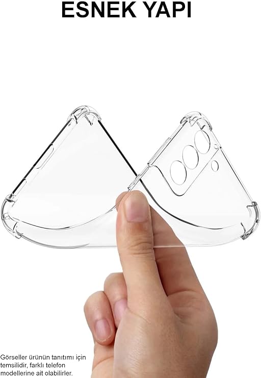 KZY İletişim Samsung Galaxy A34 ile Uyumlu ile Uyumlu Kapak Kamera Korumalı Antishock Airbag Köşe Korumalı Silikon Şeffaf Kılıf