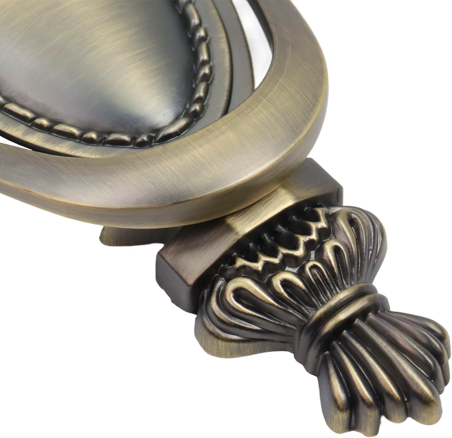 LC LICTOP Vintage Front Door Knocker with Peephole, 5.9x3.0 Inch, Zinc Alloy with Classic Brushed Silver Finish, Heavy Duty Decorative Gate Knocker, Bronze