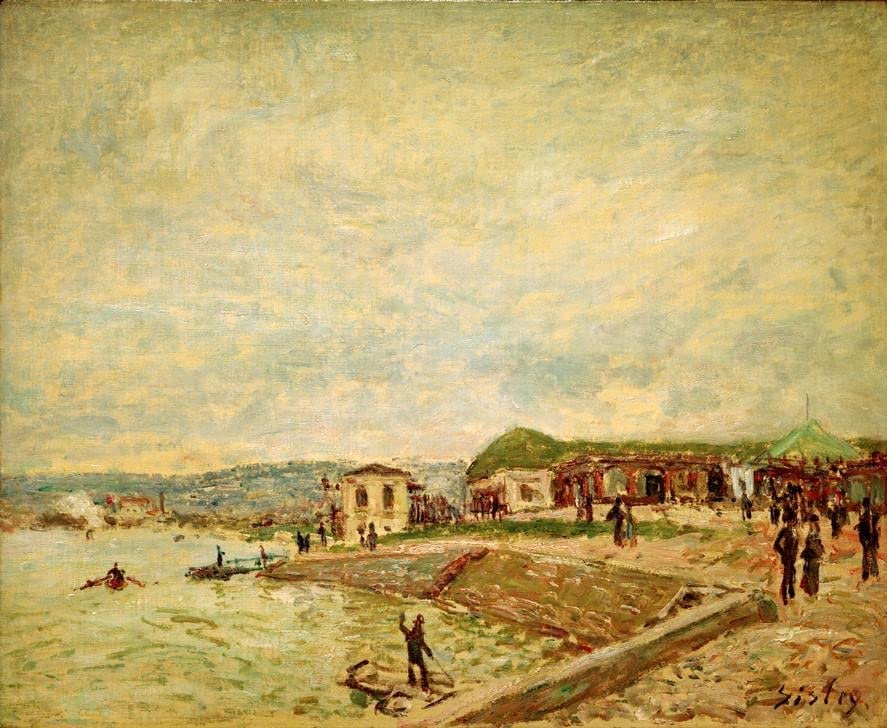 Tableau Seine Sisley 60x90cm, impression d'art mural haut de gamme style rétro vintage