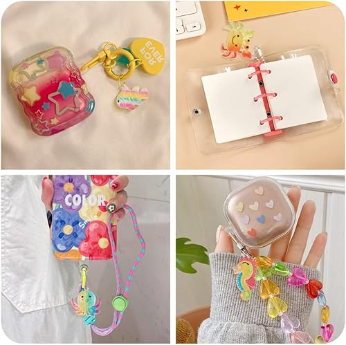 Miniatura 6 de 36 dijes de resina con temática oceánica, peces de resina, pulpo, caballo de mar, cangrejo, colgantes con purpurina en polvo, animales marinos,