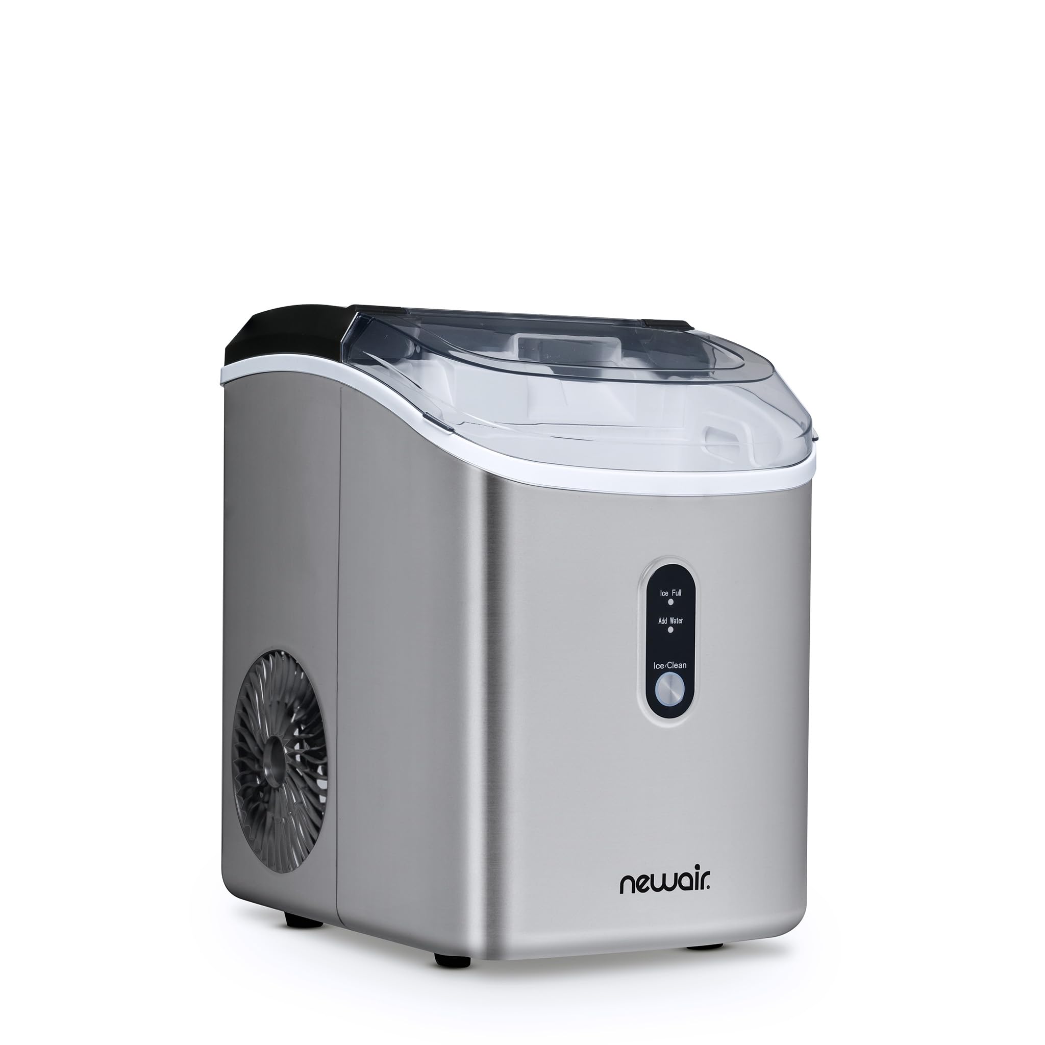 Newair Countertop Nugget Ice Maker, 26 lbs/Day Sonic Ice Machine in Stainless Steel – Self-Cleaning, Refillable Tank, Chewable Ice for Home, Kitchen, Office, or Coffee Bar on Fridge.com