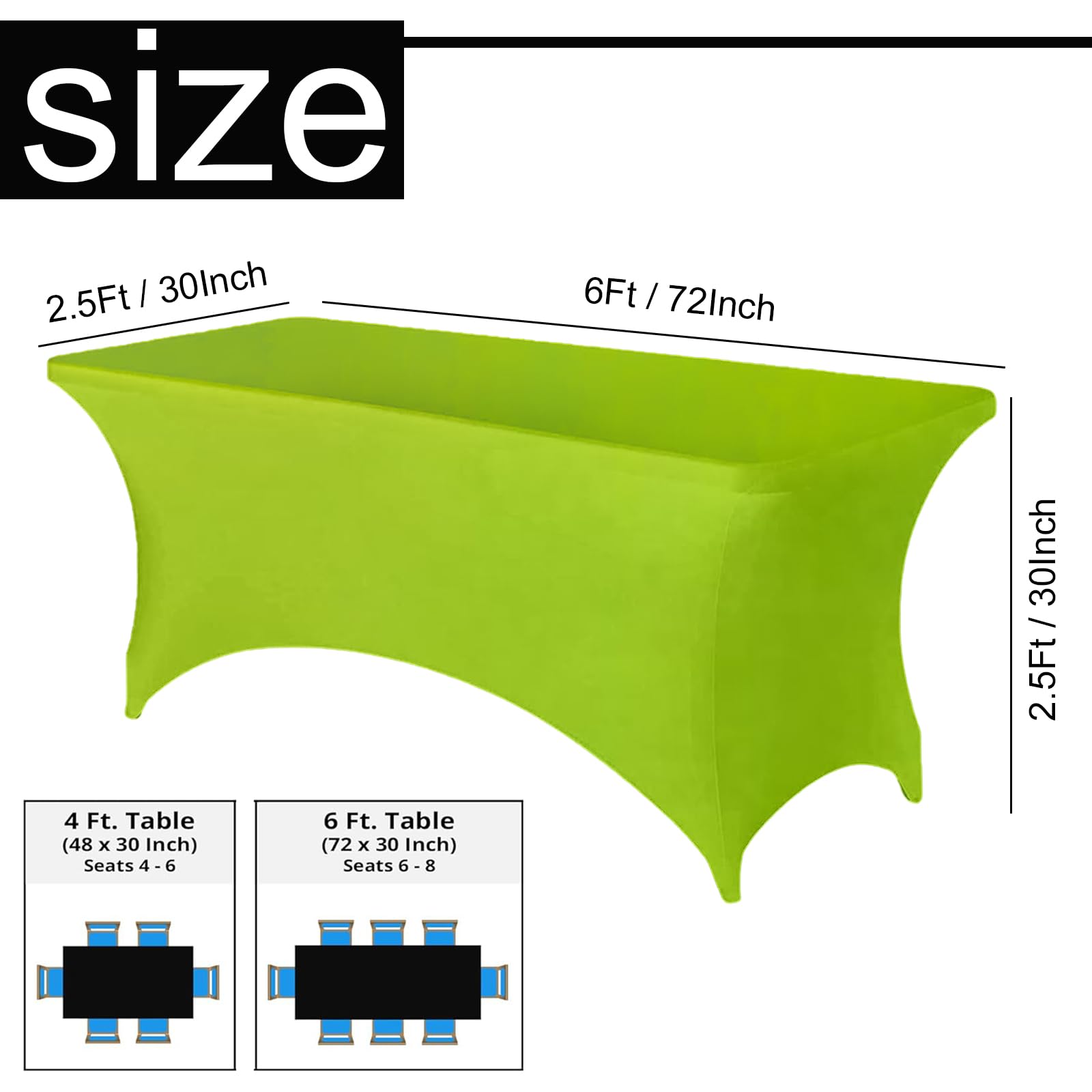 Tovaglie Elasticizzate In Spandex Per Tavoli Rettangolari – Confezione Da 4 – Blu Reale – Lavabili