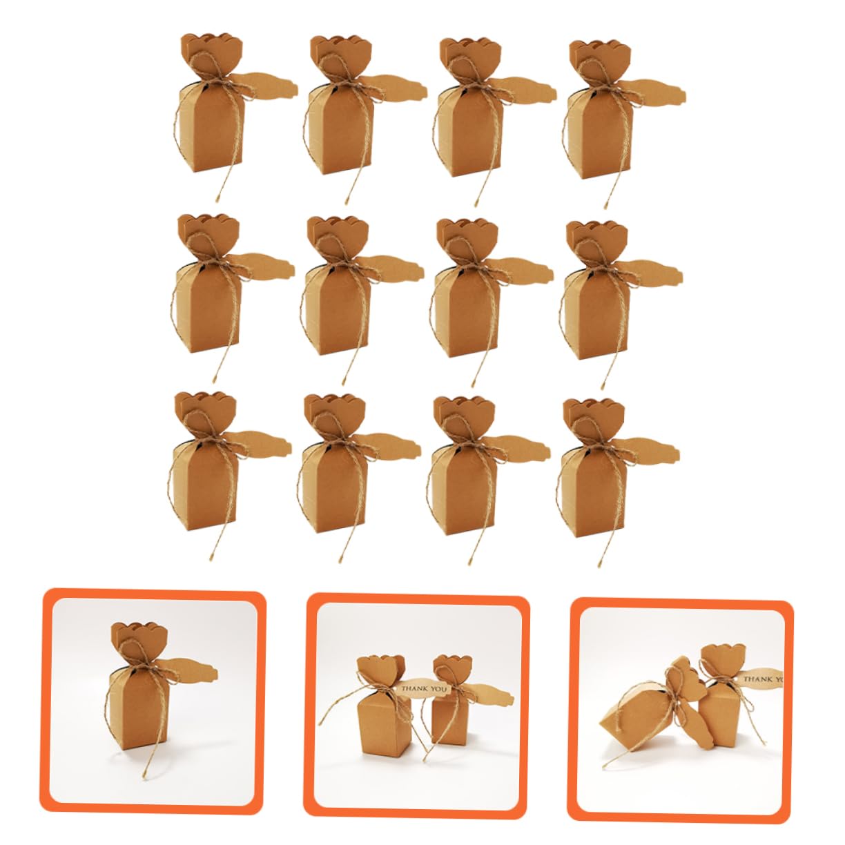Anneome 50sets Scatole Kraft Per Matrimoni e Confezione Per Compleanni e Celebrazioni Design Te Ropes e Cartoncini
