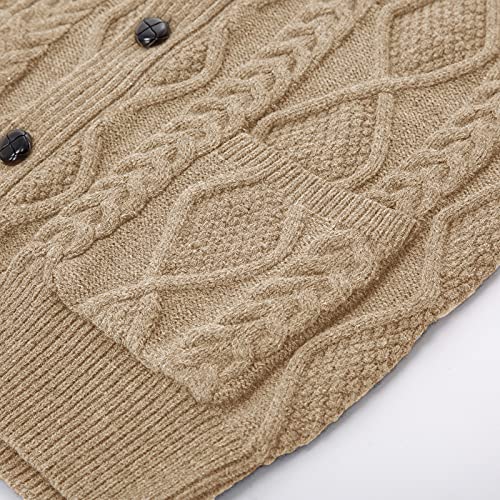 Image of PJ PAUL JONES Mens Cable Knit V Neck Sweater Vest Button Up | Sleeveless, Cardigan Sweater Vests with Pockets, Button Down, Knitted, Patterned, Regular Fit, Vintage, Retro, Dress, Casual