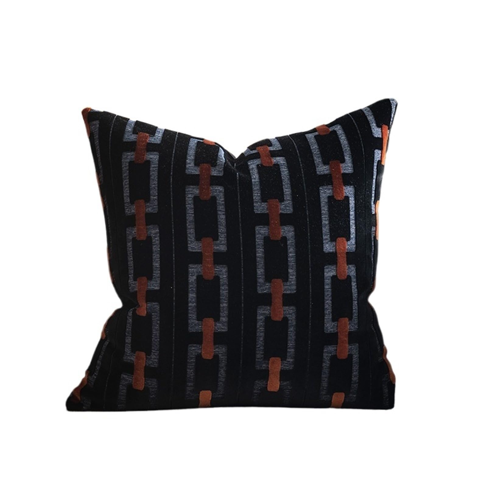 Pillow Cases Inspired Modern Glam Throw Pillow Cover Luxurious Soft Cut Velvet Geometric Chains Pattern Cushion Case 45x45cm(D)