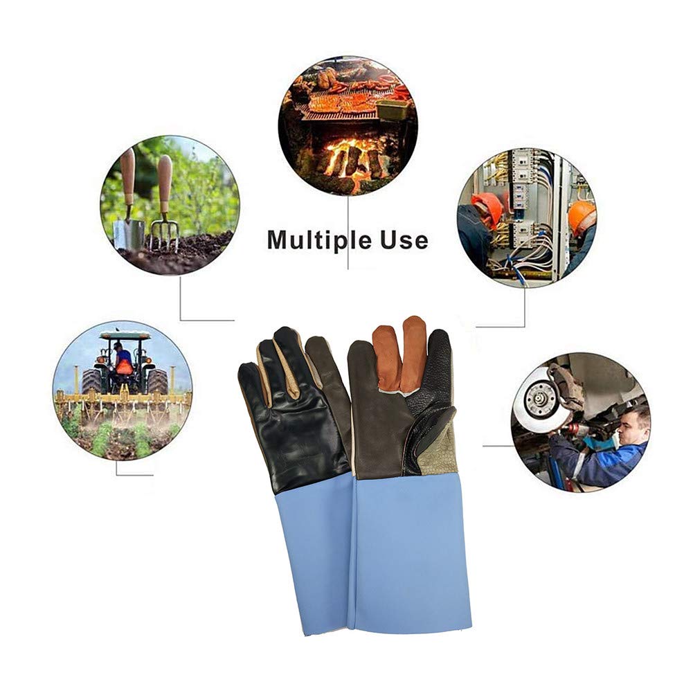 Für Schweißer/Feuerstelle/BBQ/Schweißerhandschuhe, HEELPPO Herren-Arbeitshandschuhe, Leder, Gartenhandschuhe, Herren-Schweißhandschuhe, Sicherheitsprodukte, Ledermaterial, hohe Verschleißfestigkeit, m