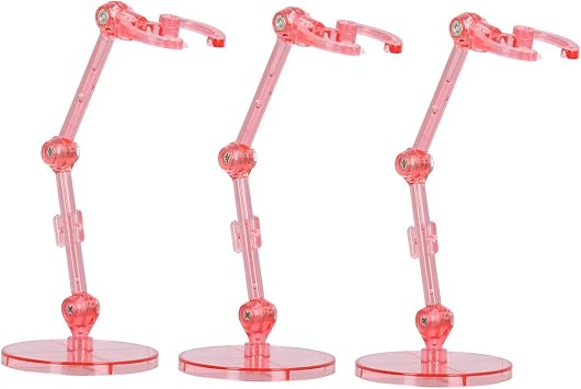10PCS Action Figure Stand, Plastic Translucent Doll Model Support Display Holder Base with Superior Stability, Ideal for 6 Inch Action Figures and Dolls Transparent Pink
