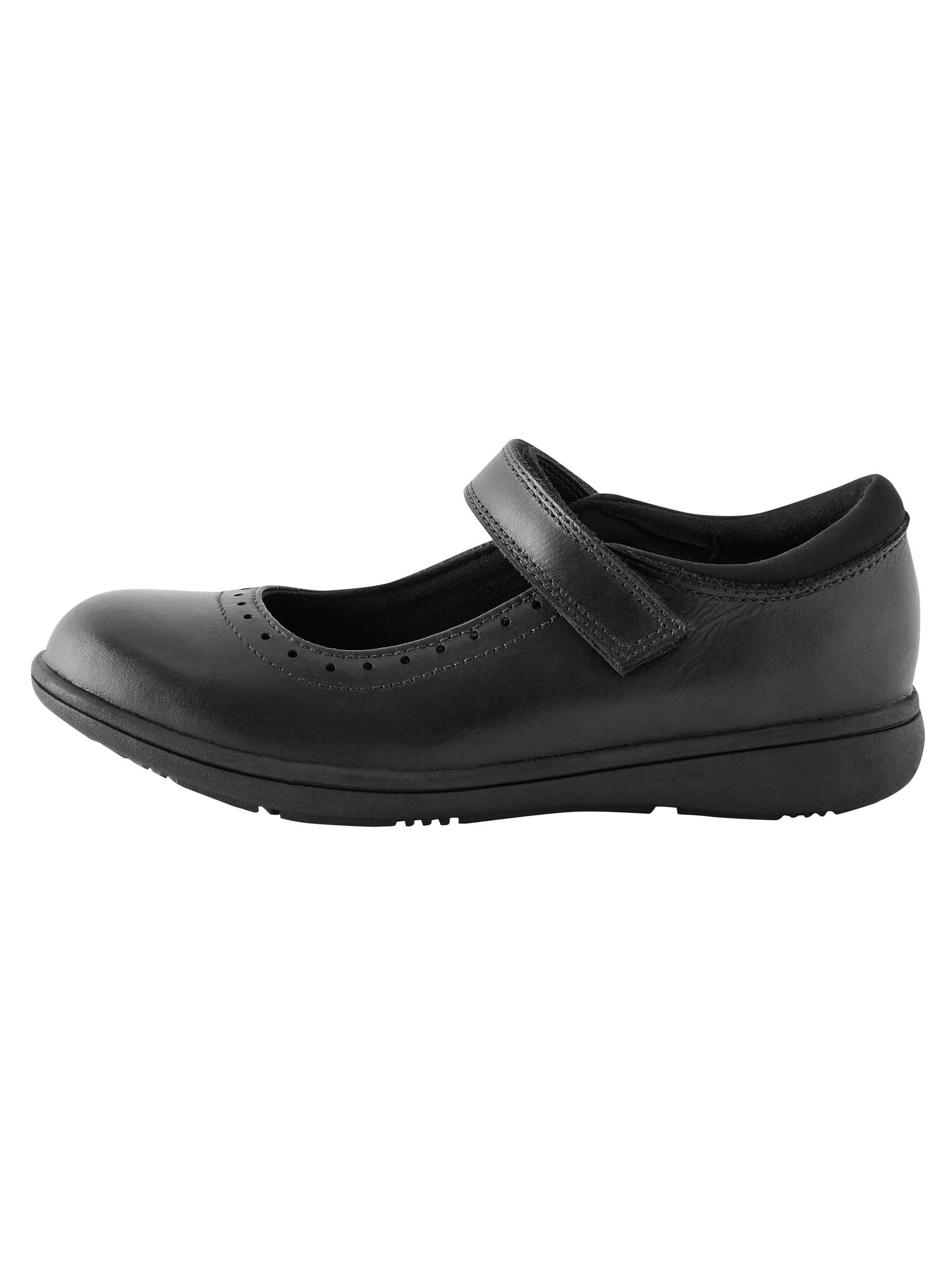NEXT Mädchen Weite Passform (G) Mary-Jane-Lederschuhe mit Brogue-Detail für die Schule, Weite Passform