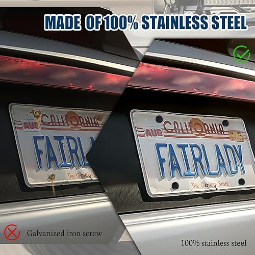 Miniatura 4 de Juego de 4 tornillos para matrícula, tornillos de matrícula de acero inoxidable, a prueba de óxido y antivibración, para asegurar marcos de