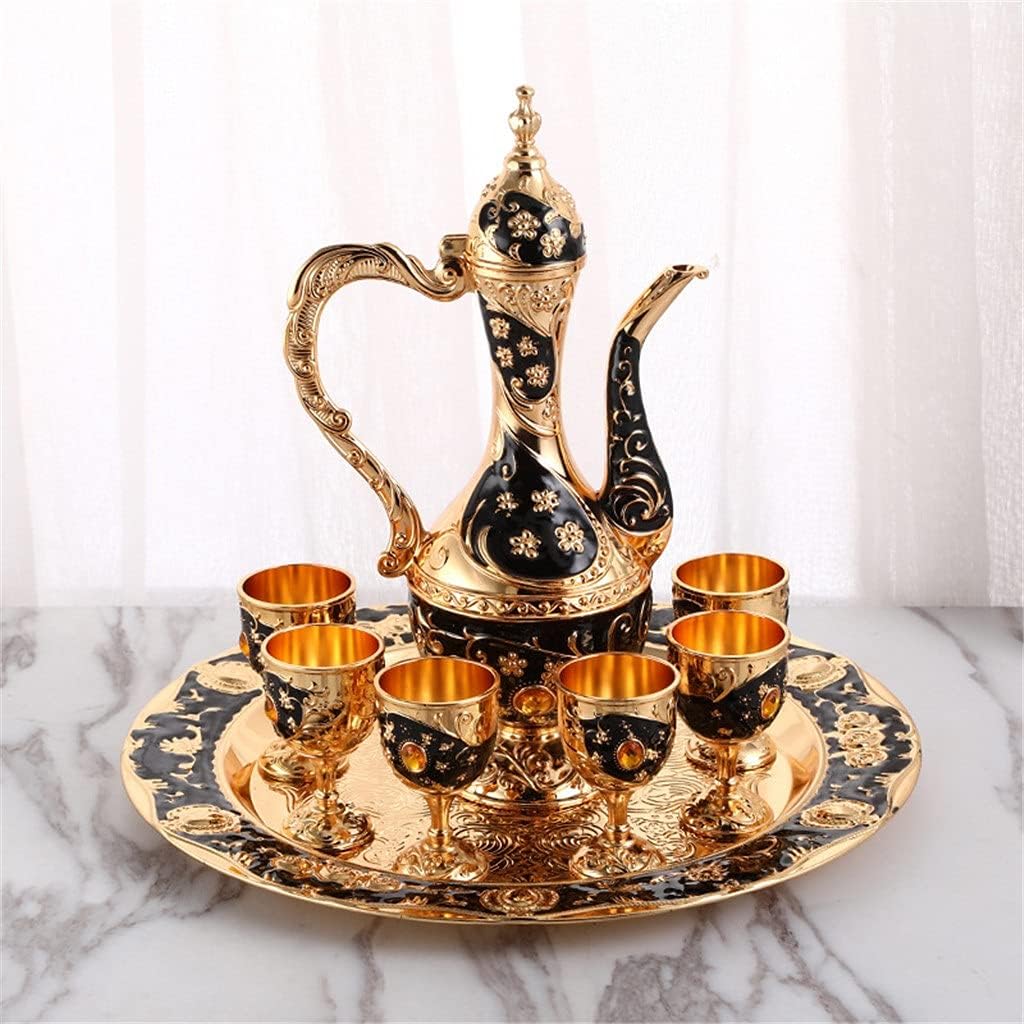 European Small Wine Plate Pattern Wine Dispenser Household Wedding Festive Supplies Wine Utensils Shot Glasses (Color : B) (C)