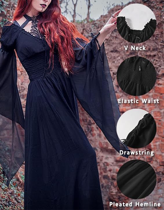 Disfraz de Bruja Renacentista para Mujer Halloween Vintage miniatura 5