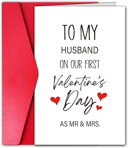 GYYsweetus Tarjeta de primer día de San Valentín para marido, tarjeta de primer día de San Valentín para tu marido, divertido regalo del día de San