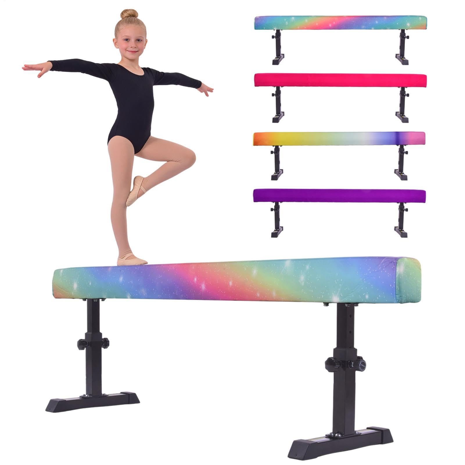 Poutre d'équilibre pliable pour, 180 cm, réglable sur 5 hauteurs, poutre haute et basse, avec pied pour entraînement à domicile, en extérieur et en intérieur