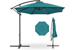 Best Choice Sombrilla para Patio con Ajuste de Inclinación y 8 Varillas